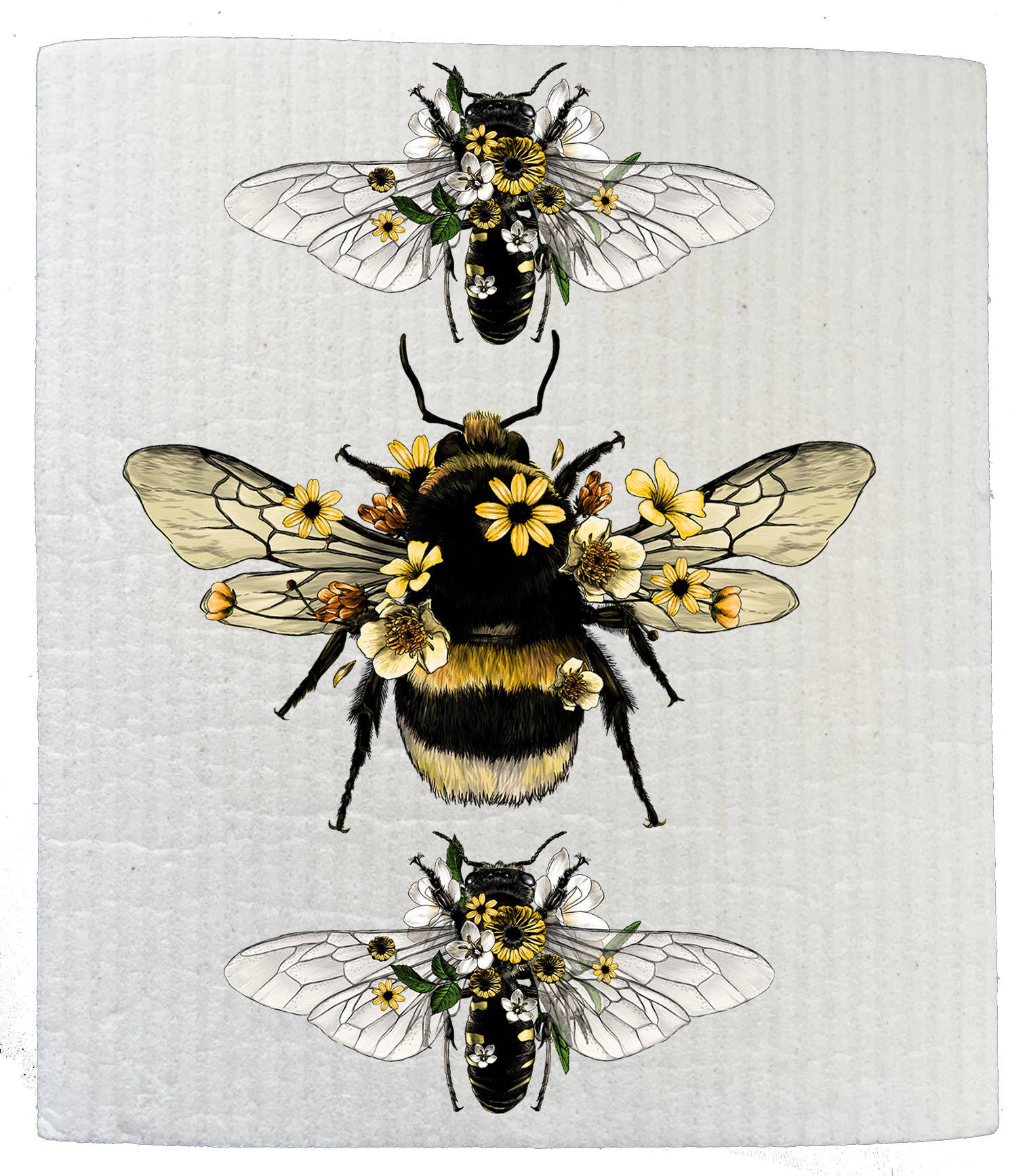 Bees/Honey Set of 3 (One of each design) Swedish Dishcloths