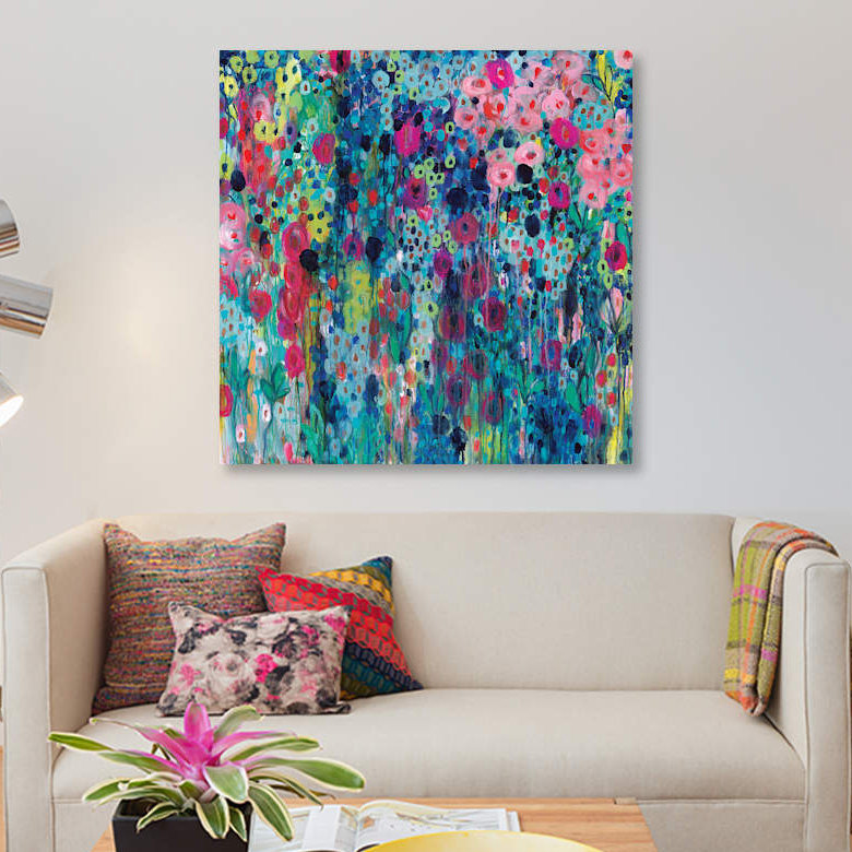 «Painted Strings», impression sur toile, H 12 po x l 12 po x P 0,75 po, Toile tendue, Pas de tapis