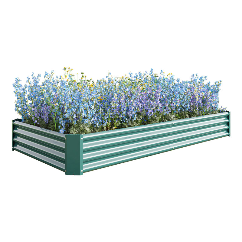 Metal Raised Garden Bed 7.6'X3.7'X0.98' - For Flower, Veggie, Herb Rapid Assembly, Rustproof, 7.6X3.7X0.98Ft Vegetable, Quick Rust, Long Lasting