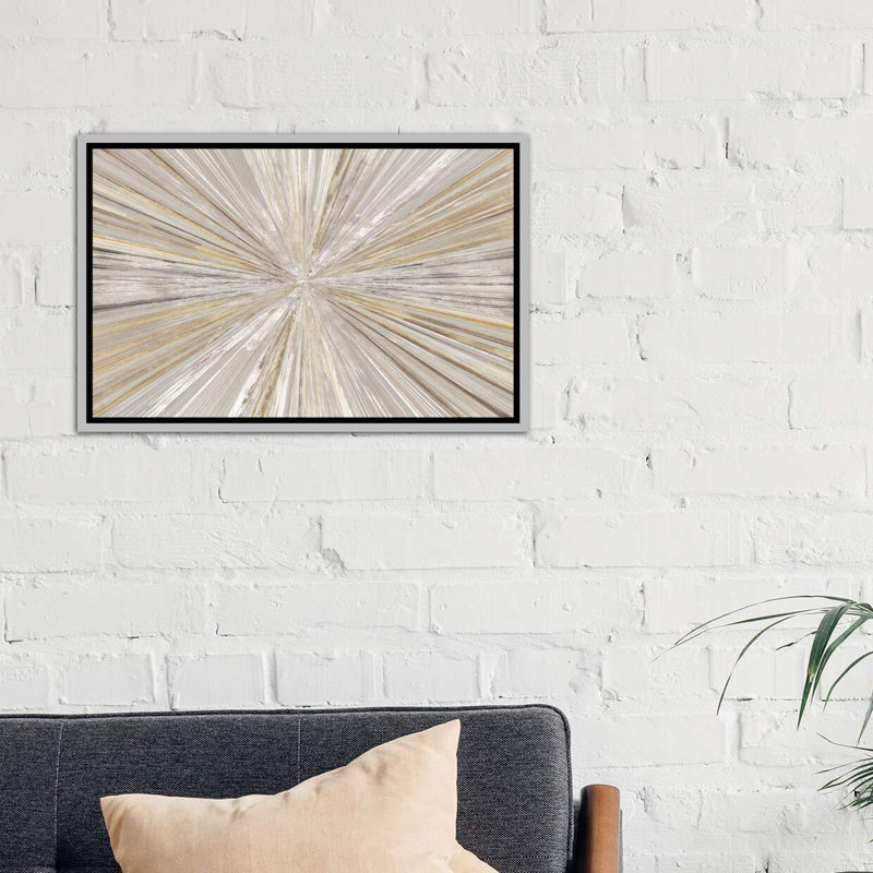 « scintillation light i » par tom reeves-print, H 26 po x l 40 po x P 1,5 po, Toile avec cadre photo, Argent argent