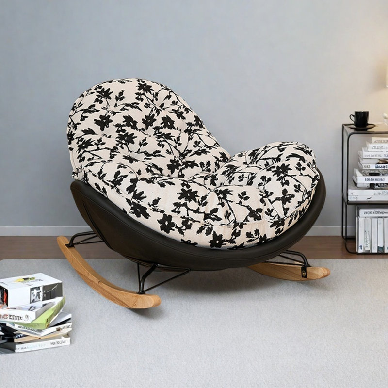 Chaise berçante ergonomique en chenille, Noir / blanc