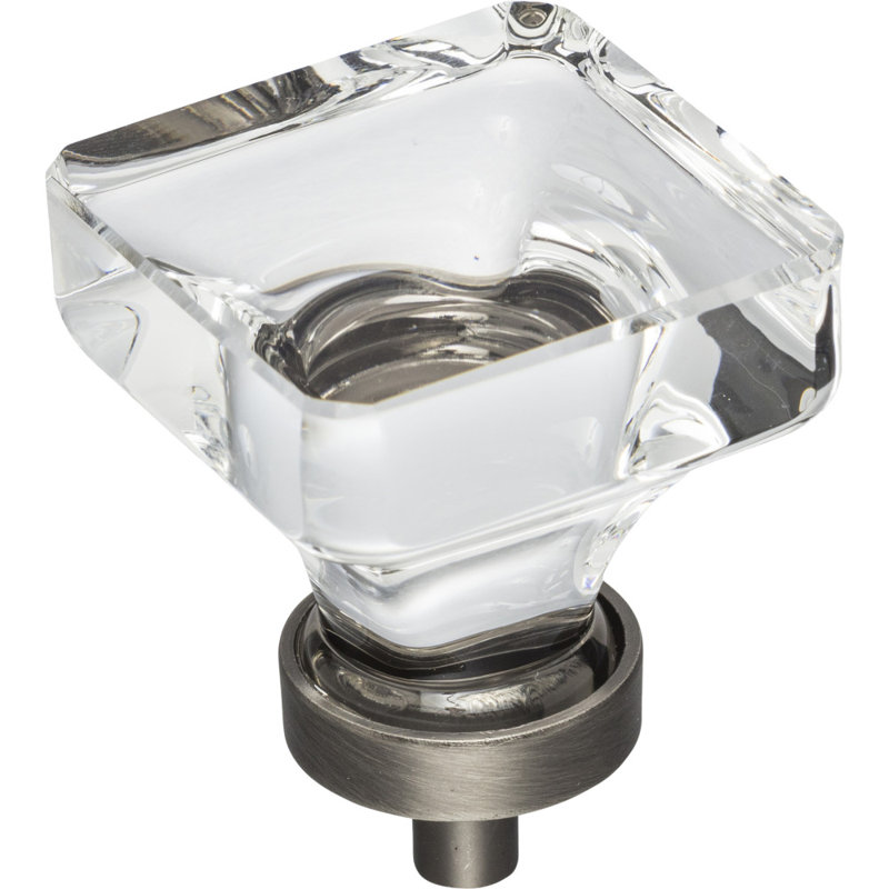 Harlow Square Knob, Brushed Pewter, 1 3/16"