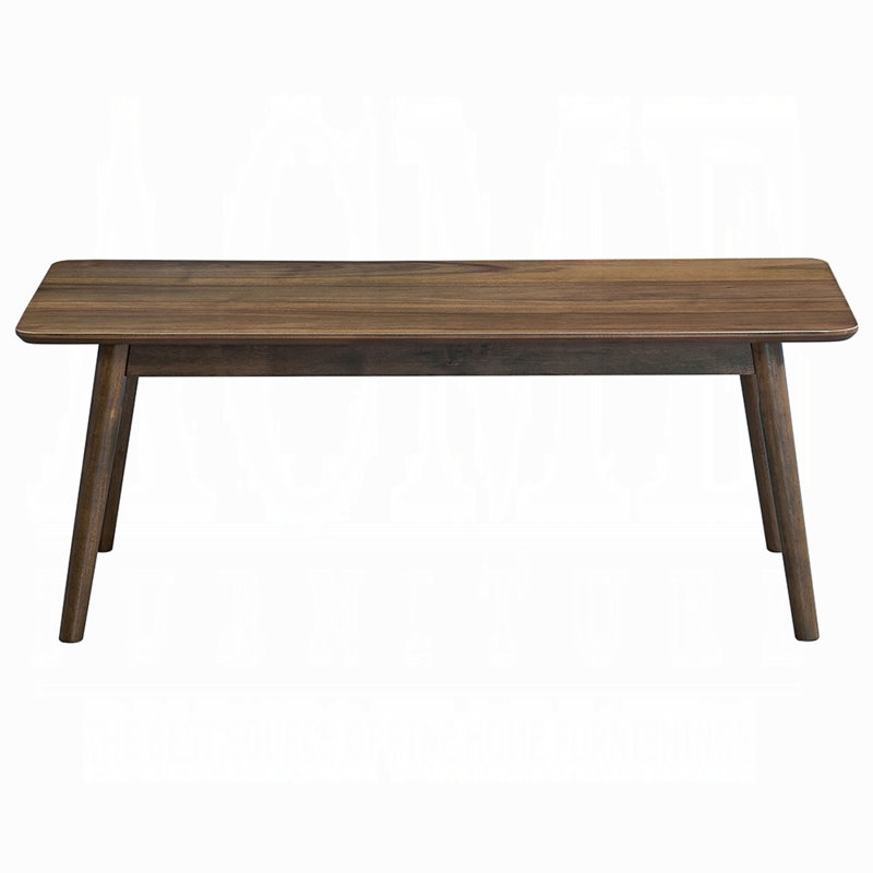 Fexy Coffee Table, 47 Inch Rectangular Top With Angled Legs, Walnut Brown