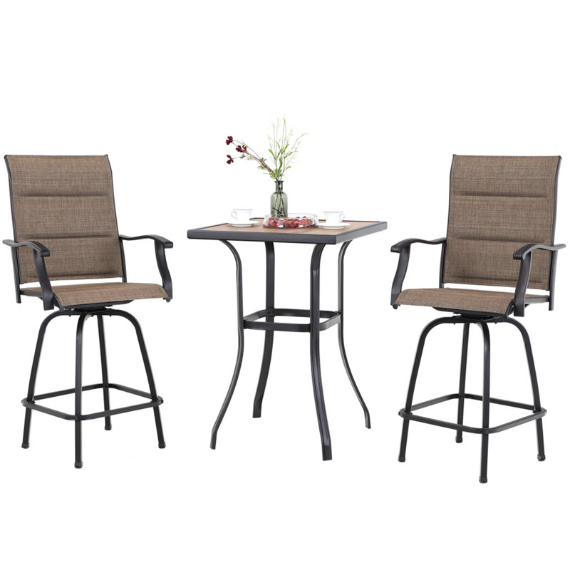 Rassie 2 - Person Patio Dining Set with Square Table , Cushions Included