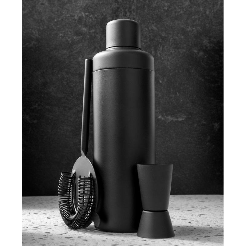 Noir 3 Piece Cocktail Shaker Set
