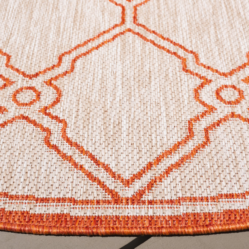 Oberbeck Performance Geometric Indoor/Outdoor Area Rug, Round 6'7"