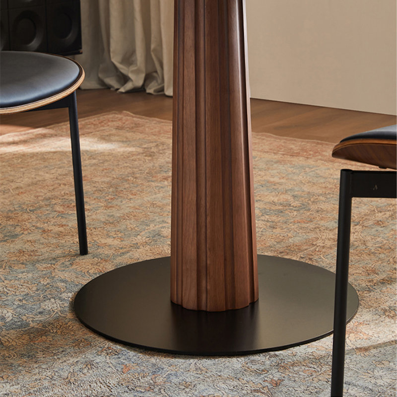 Table de salle à manger en bois massif noyer et noir, H 29,53 po x L 39,37 po x l 39,37 po