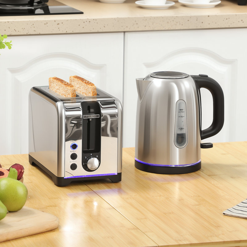 Kettle and Toaster Set, Silver