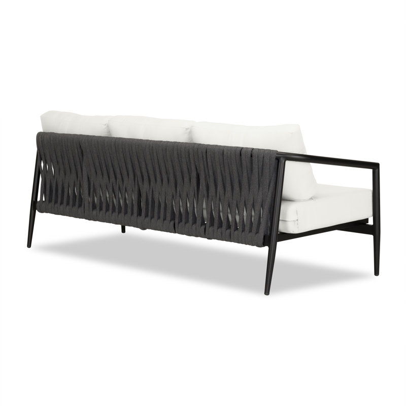 Outdoor 3 - Seat Patio Sofa, Canvas Natural Sunbrella® Canvas, Black