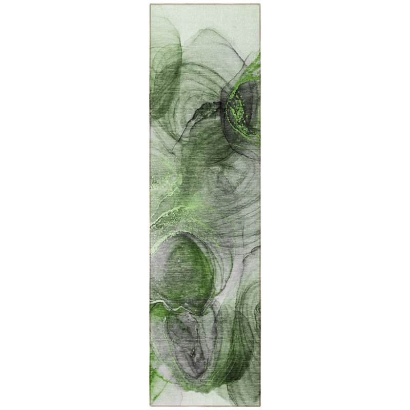 Tapis de couloir extérieur vert 8 po