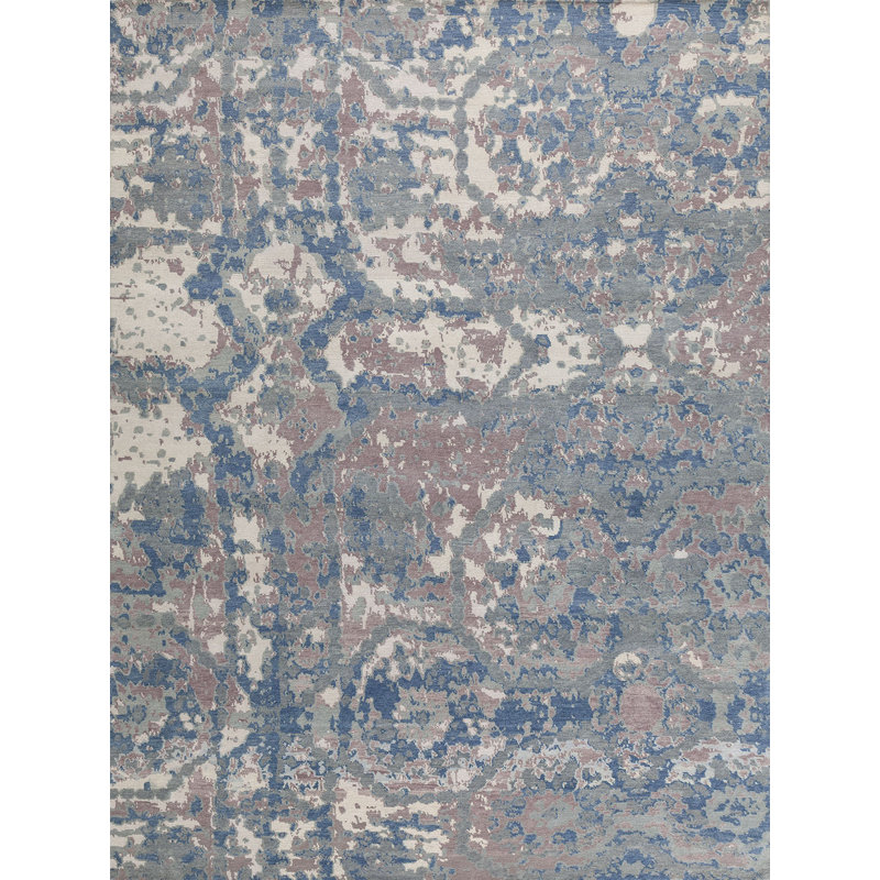 Contemporary Wool Abstract Area Rug, Rectangle 3' x 5'