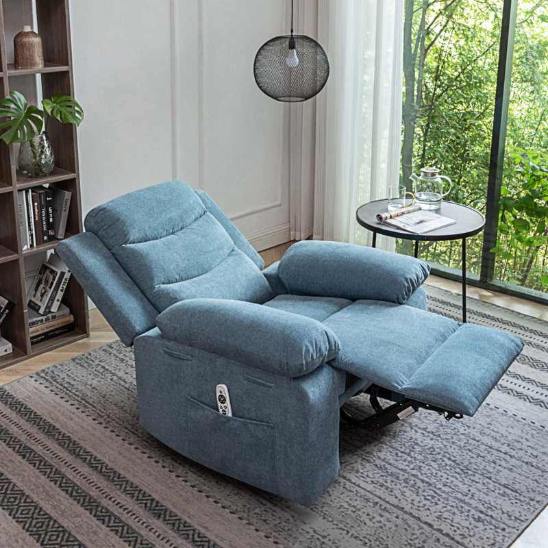 Fauteuil de massage chauffant, Velours bleu