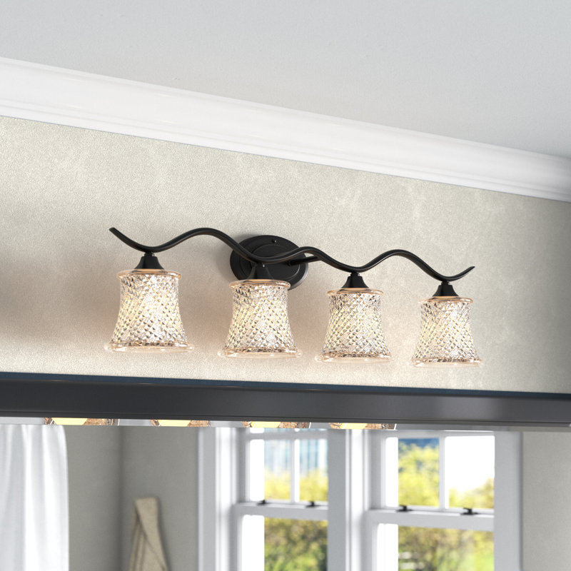 4 - Light Dimmable Vanity Light, Matte Black