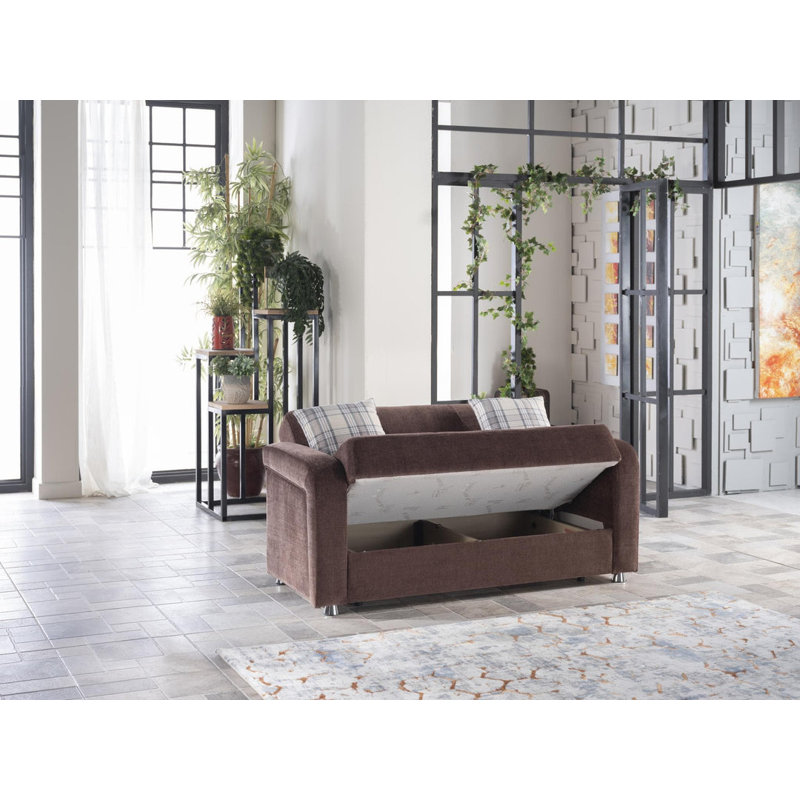 Ladislado Upholstered Futon And Mattress, Brown