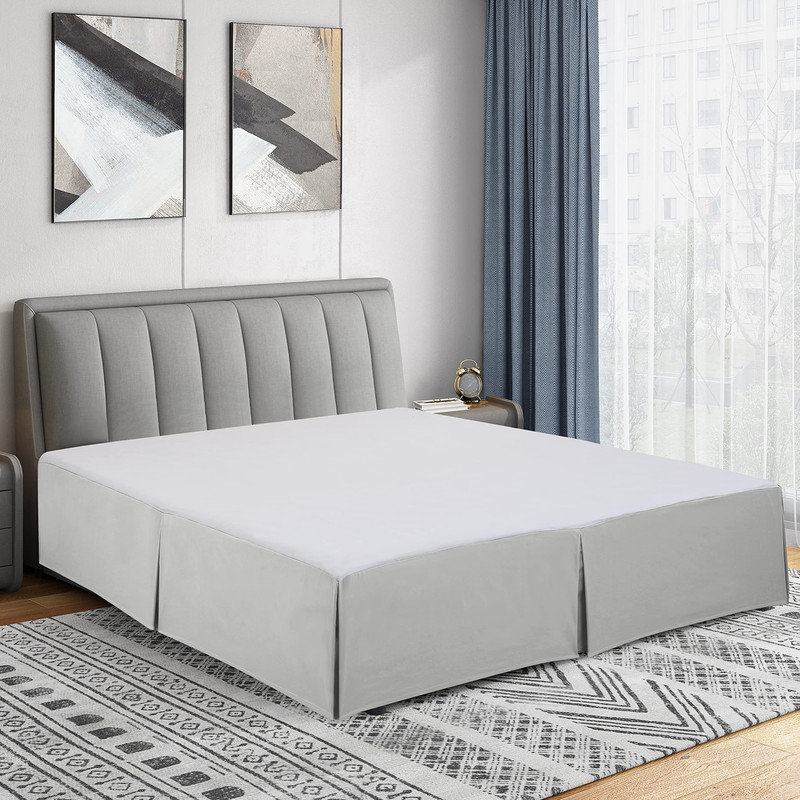 Jupe de lit en microfibre douce - ajustement facile avec une chute sur mesure de 14 po - qualité hôtelière, résistante au rétrécissement et à la décoloration - couvre-lit (rose)