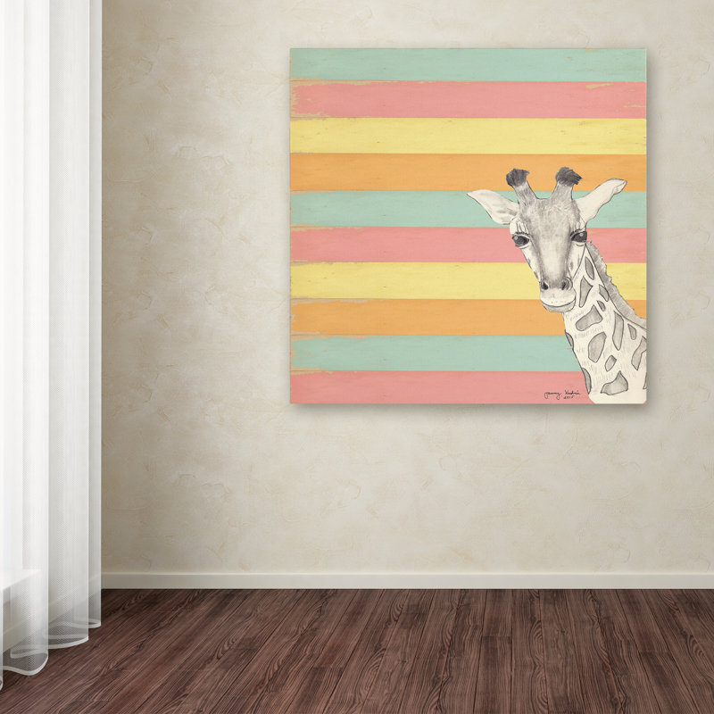 « giraffe », art sur toile, H 14 po x l 14 po