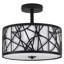 Plafonnier semi-encastré, luminaire tambour unique à 3 lumières avec abat-jour en tissu, luminaires de cuisine, plafonnier moderne près du salon-767049545