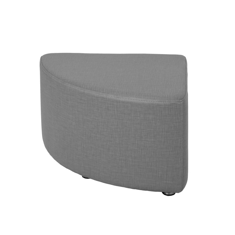 Upholstered Pie Ottoman 12" Height, Dark Gray