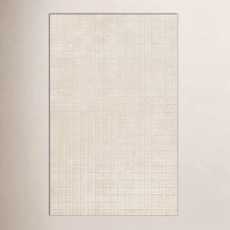 Meile Hand Loomed Geometric Wool Area Rug, Rectangle 9' x 12'