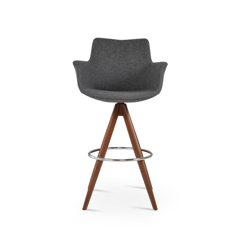 Tabouret Bottega Pyramid, Naturel, Gris