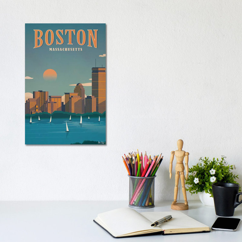 Boston 1 Piece Wrapped Canvas Wall Art, 20.32 cm H x 30.48 cm W