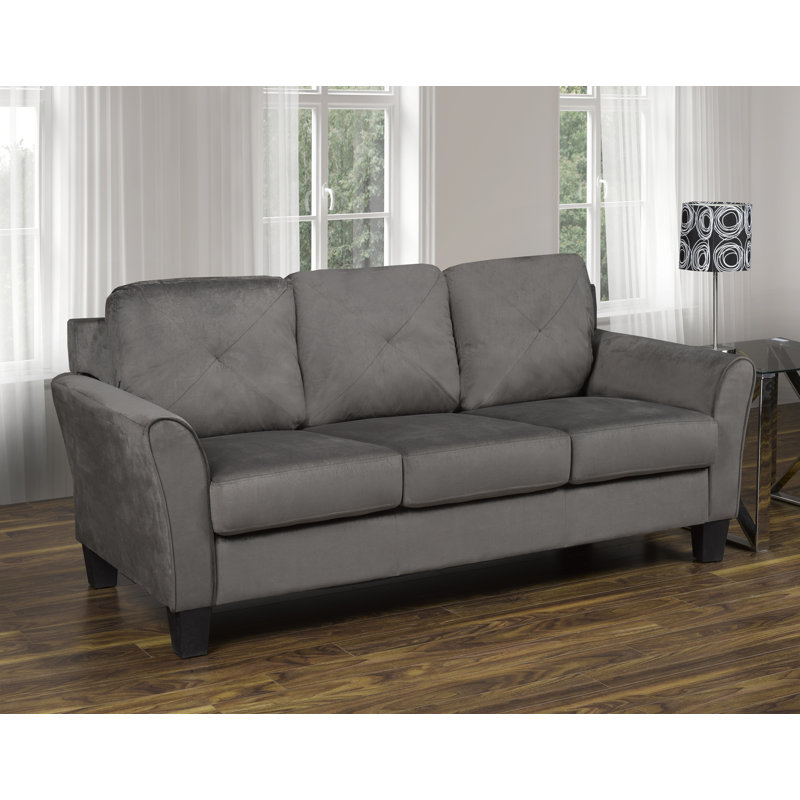 Canapé SAMara MicroSuède KD en bleu minuit, Microfibre/microsuède gris