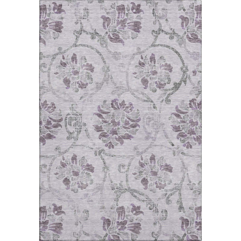 Premium Machine Washable Prisco Lavender Rug, Rectangle 10' x 14'