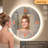 Liese Large Modern LED Round Bathroom Vanity Mirror, Color Temperature Adjustable-338167434