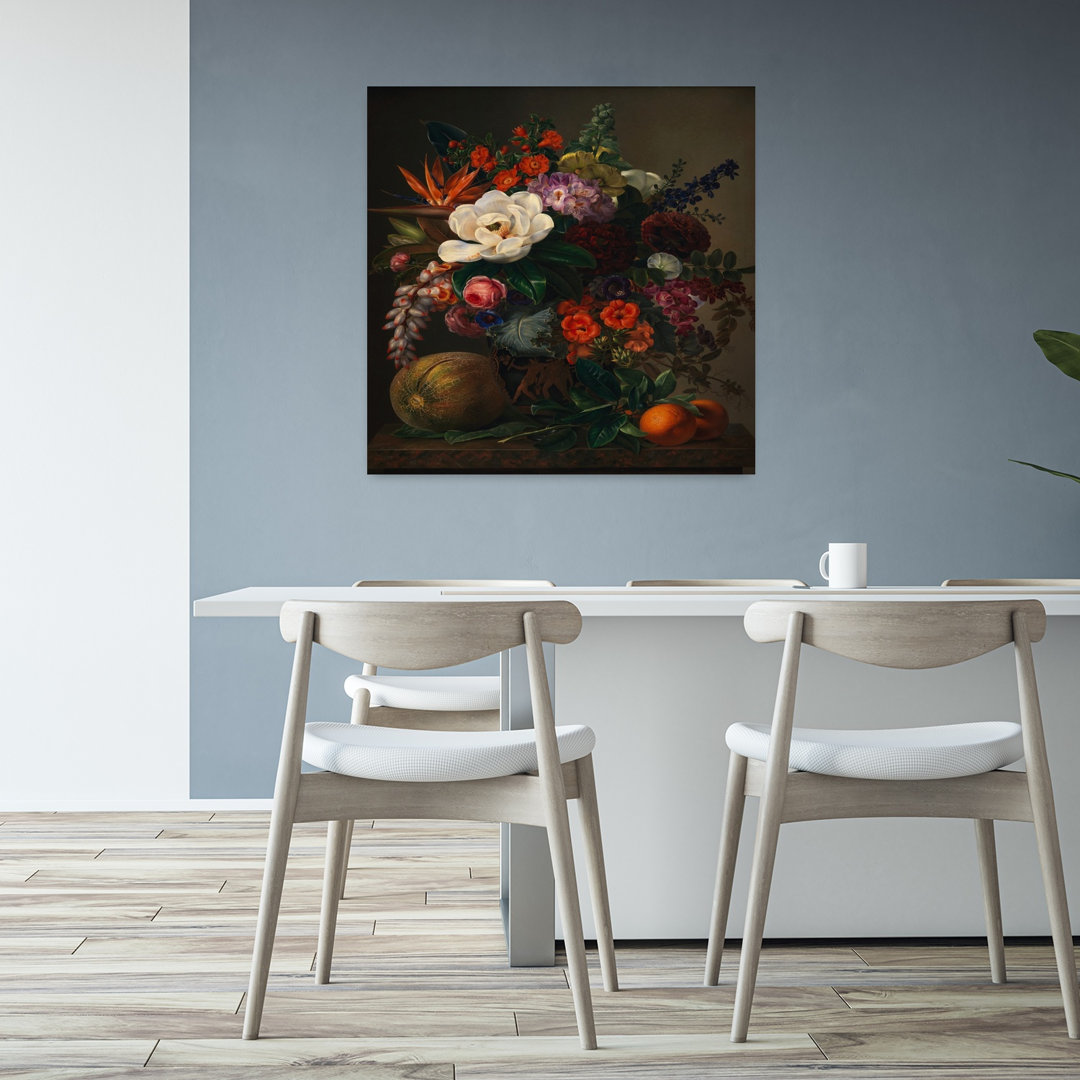 A Vase With Flowers Abstract Contemporary Wall Art Print