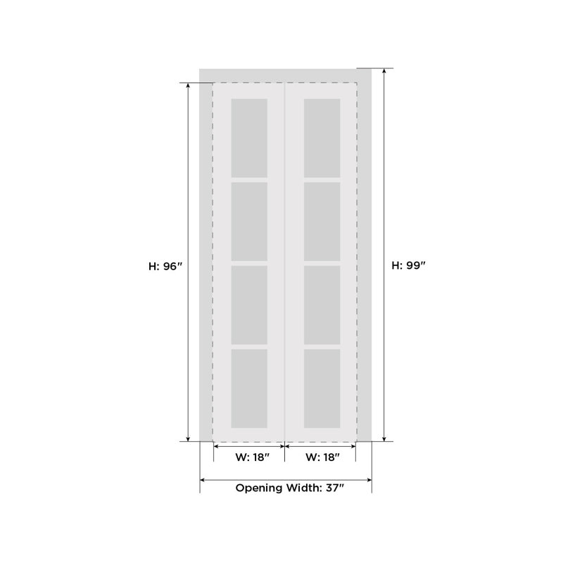 Portes coulissantes pliantes pour garde-robe - ESSENTIAL 0777 - Ensemble de quincaillerie de moulures à moulures robustes - Portes de garde-robe de chambre en bois massif