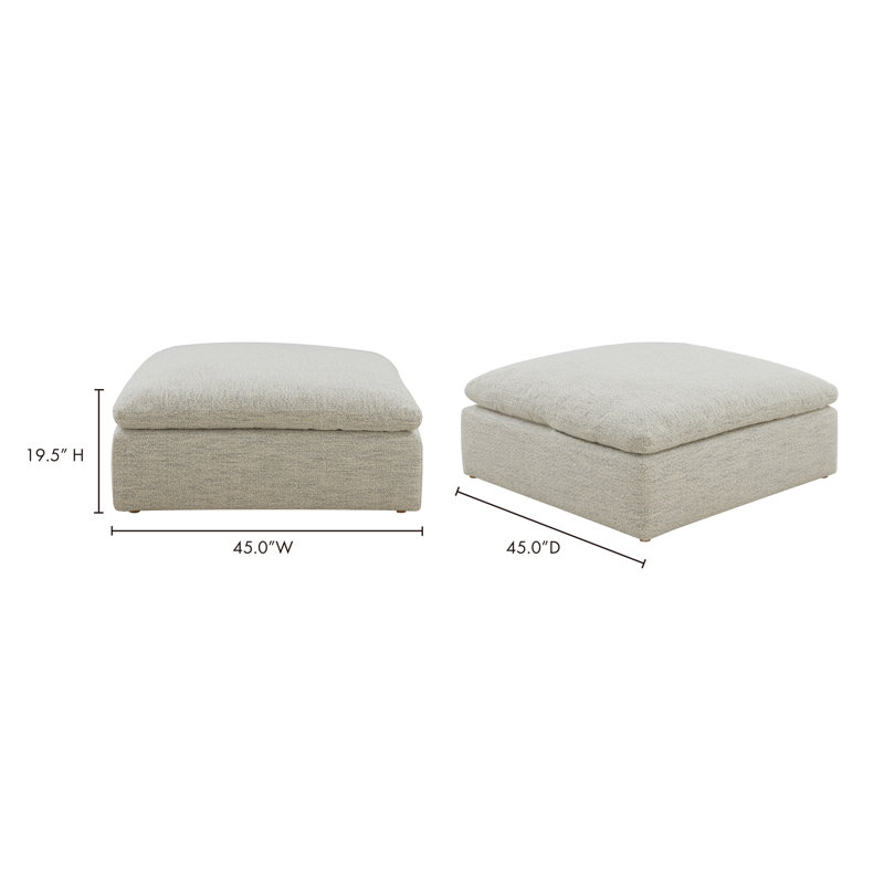 Clay Ottoman Fabric Livesmart Light Grey, Light Gray Livesmart®