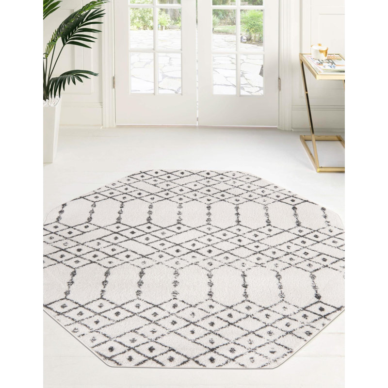 Isaiu Geometric Indoor Rug, Octagon 5'3" x 5'3"