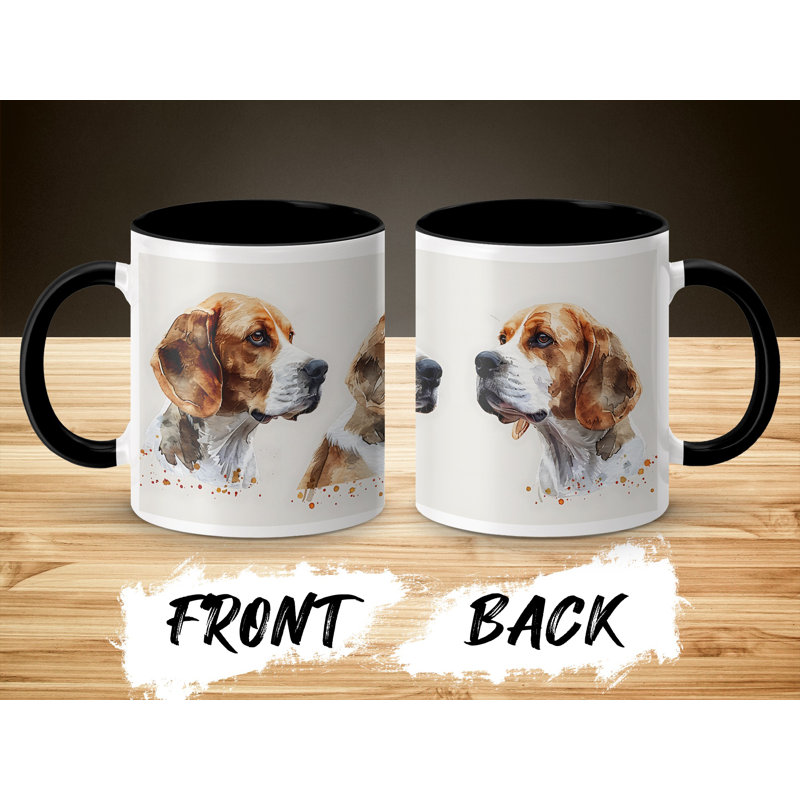 11oz Watercolour Beagle Dog Design Coffee Mug, 3