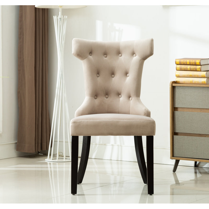 Chaise d'appoint Milena, Microfibre/microsuède beige