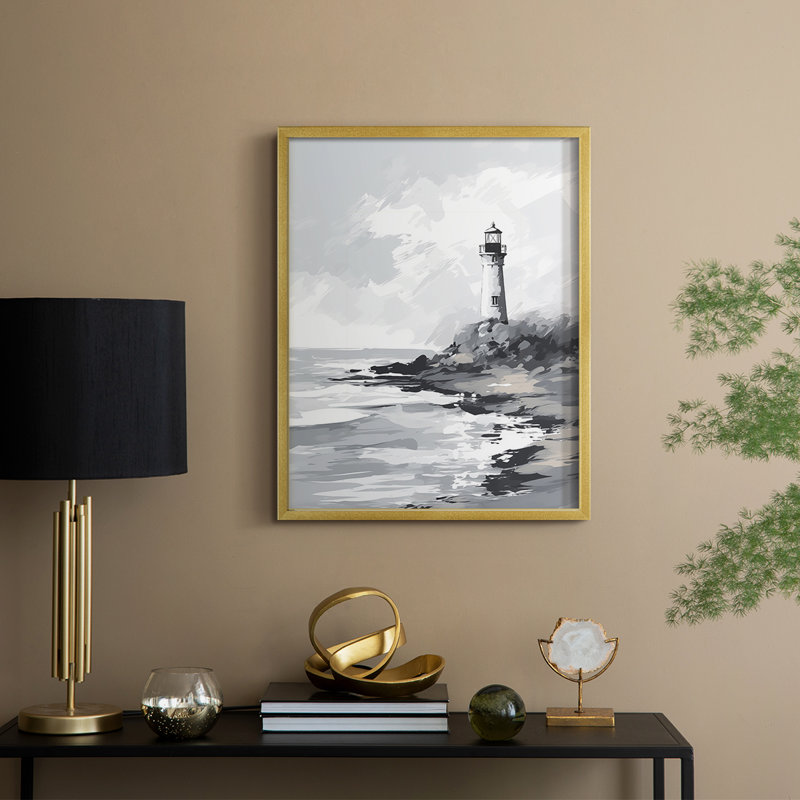 NAUTICAL Series Dxxviii, reproduction encadrée - bois massif, H 30 po x l 24 po, Doré