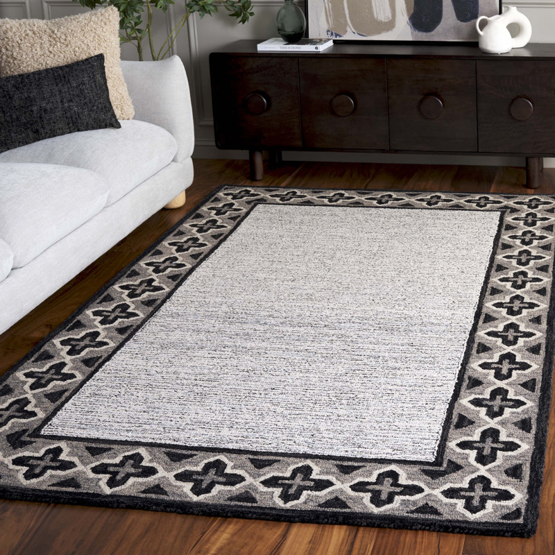 Pine 501 Hand Tufted Wool Pile Geometric Rug, Rectangle 5' x 8'