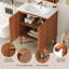 Meuble-lavabo moderne avec lavabo en céramique et grand rangement
