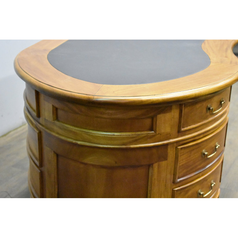 Bureau double caisson Kidney, Brun clair