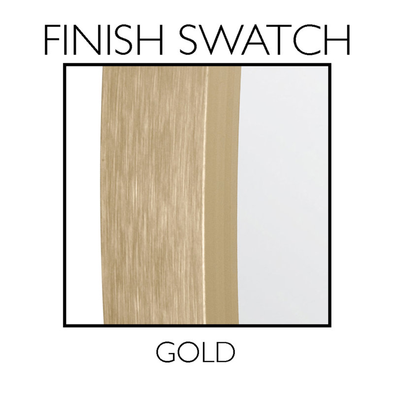 Adrihanna Metal Flat Wall Mirror, 24" x 24", Gold