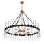 Santiago 12-Light Chandelier in Matte Black with Warm Brass Accents