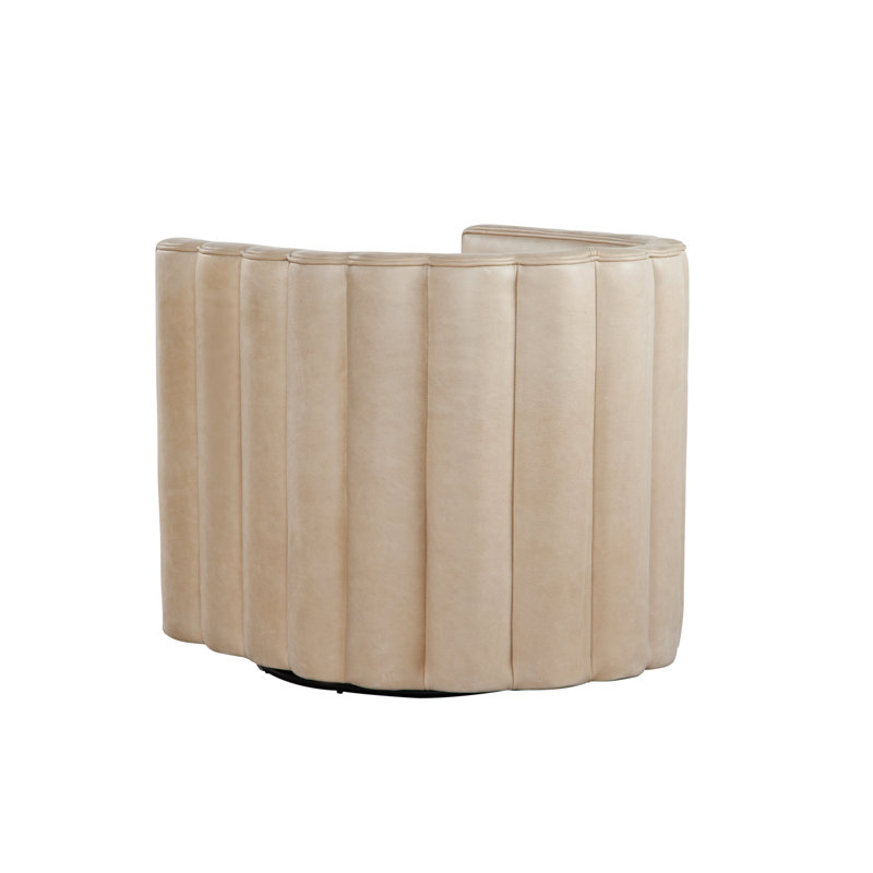 Jones Swivel Chair in Selena Storm, Selena Oat Genuine Leather