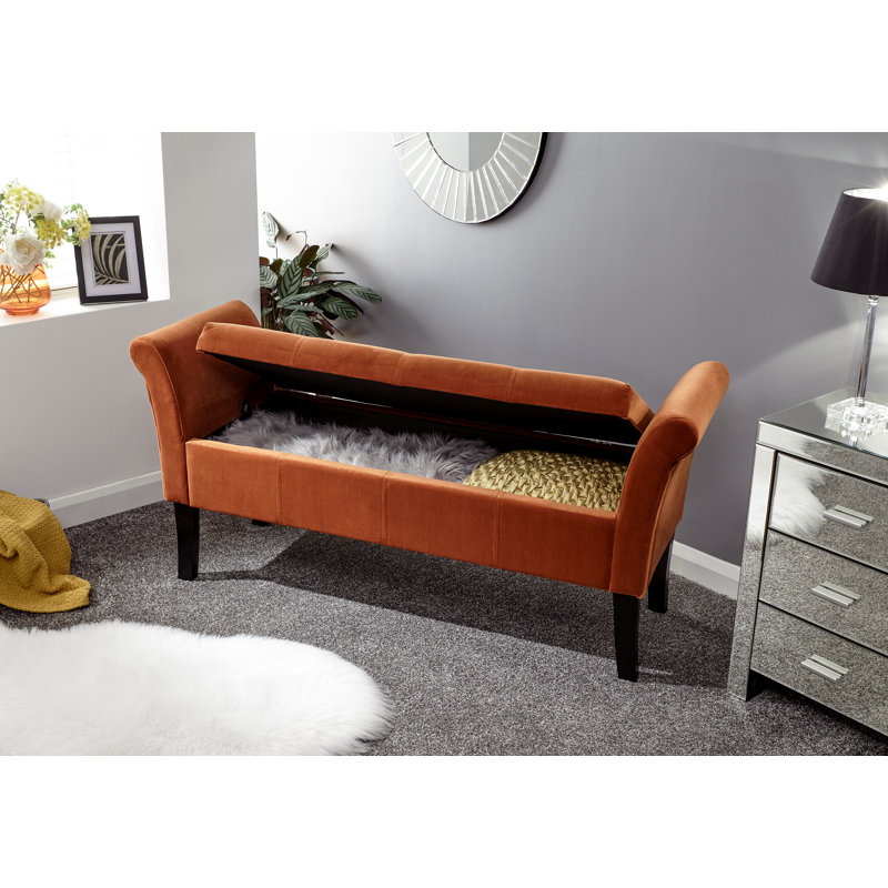 Newtowne Upholstered Storage Bench, Russet