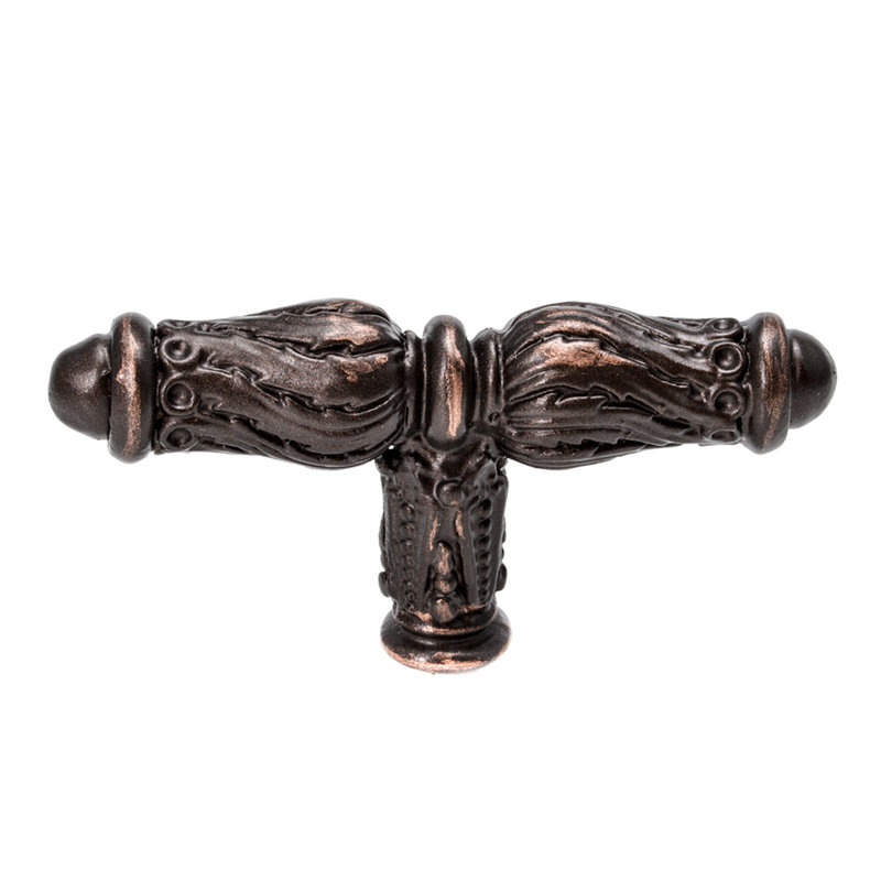 Bouton d'acanthe avec volute de plumes, Bronze frotté à l'huile