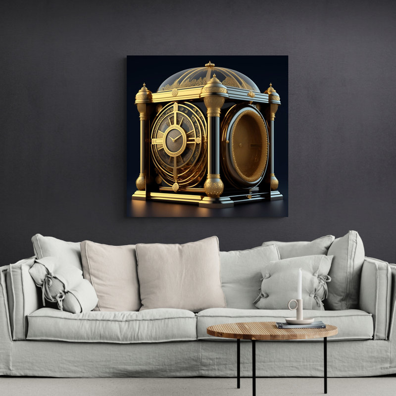 Horloge Time Machine par Stephen Chambers - impression sur toile tendue, L 15 po x H 15 po