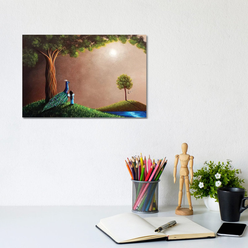 Pond Of Enchantment by Moonlight Art Parlour - Print on Canvas, 20.32 cm H x 30.48 cm W, Wrapped Canvas