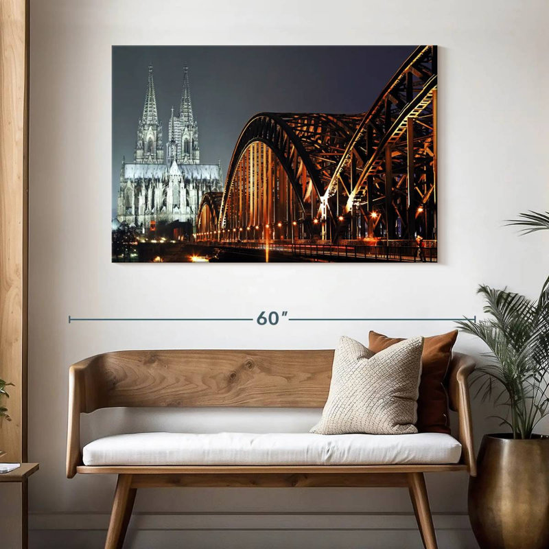 Pont vers la cathédrale de Cologne, H 32 po x l 48 po