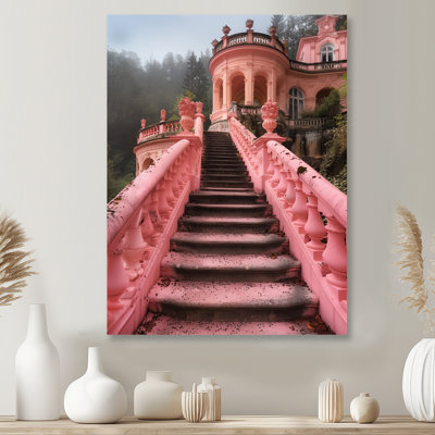 Décoration murale château rose floral Royal Retreat I - Chateaus
