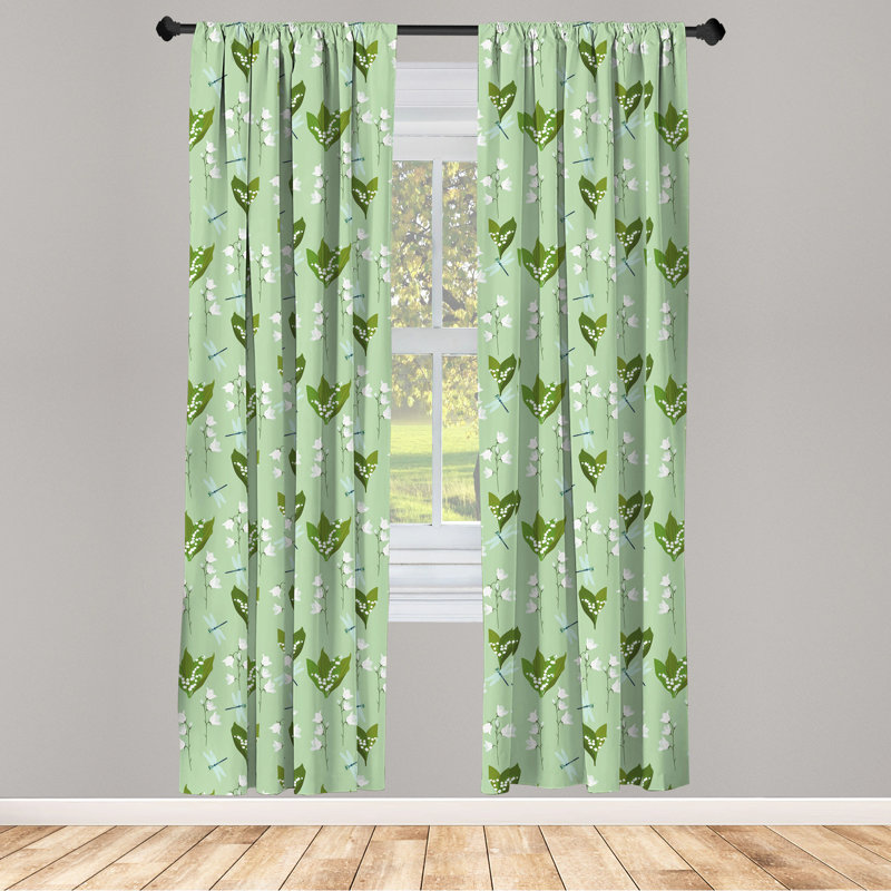 Panneau coulissant floral semi-diaphane avec passe-tringle, 28 po x 63 po