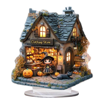 Halloween Pumpkin Ghost House Decoration 2D Acrylic Bedroom Desktop Gift