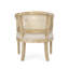 Chaise d'appoint en bois d'hévéa beige naturel